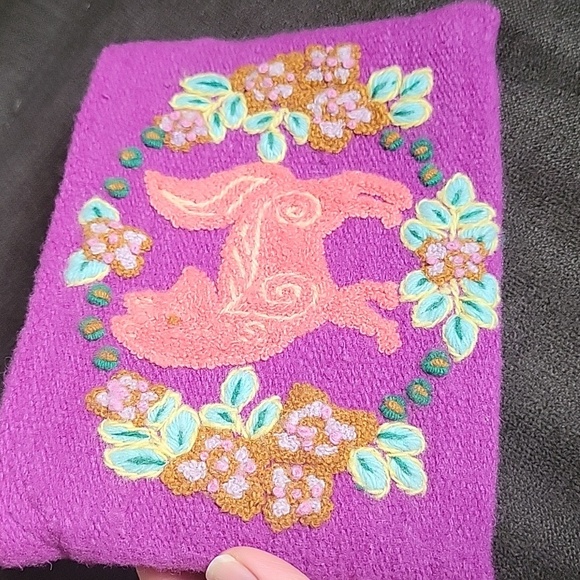 Jenny Krauss Woodland Fox Embroidered Wool Pouch New - Picture 8 of 9